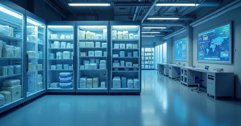 Dispositivos IoT em ambiente de armazenamento monitorando condições ambientais em tempo real